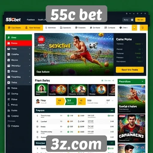 Usabilidade da interface do usuário no site 55c bet